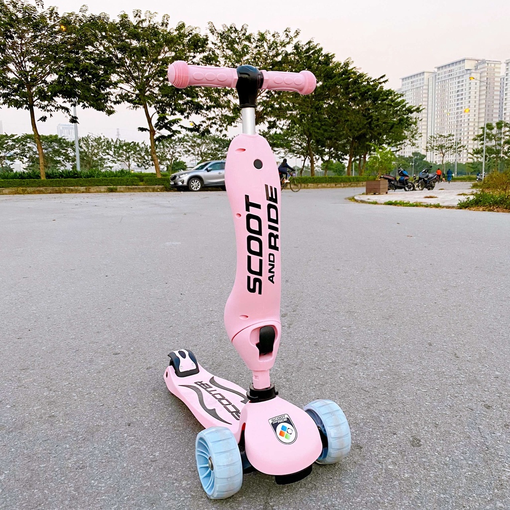 [Freeship 100k] Xe Scooter and ride NOVO 3 in 1, bánh xe to phát sáng, cho bé từ 1-8 tuối-CAM KẾT CHÍNH HÃNG-BH 24 Tháng