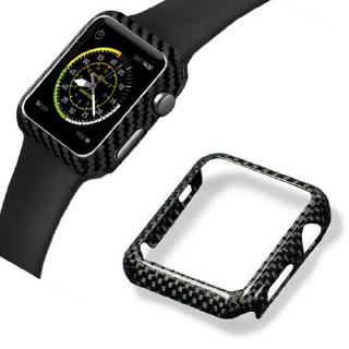 100% Carbon Fiber iWatch Case Cover For Apple Watch Series 40/42/44 mm Black