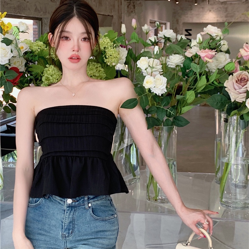 Áo Ống Màu Trơn Không Tay Thời Trang Mùa Hè Cho Nữ