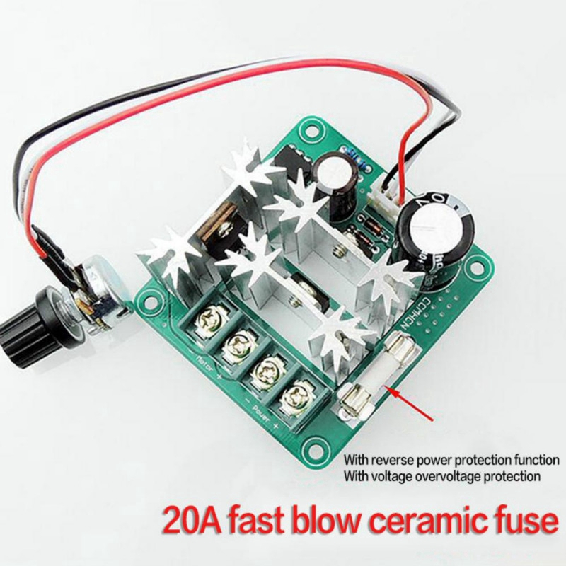 Công tắc điều khiển tốc độ động cơ DC 6-90V 15A PWM 1000W PLC