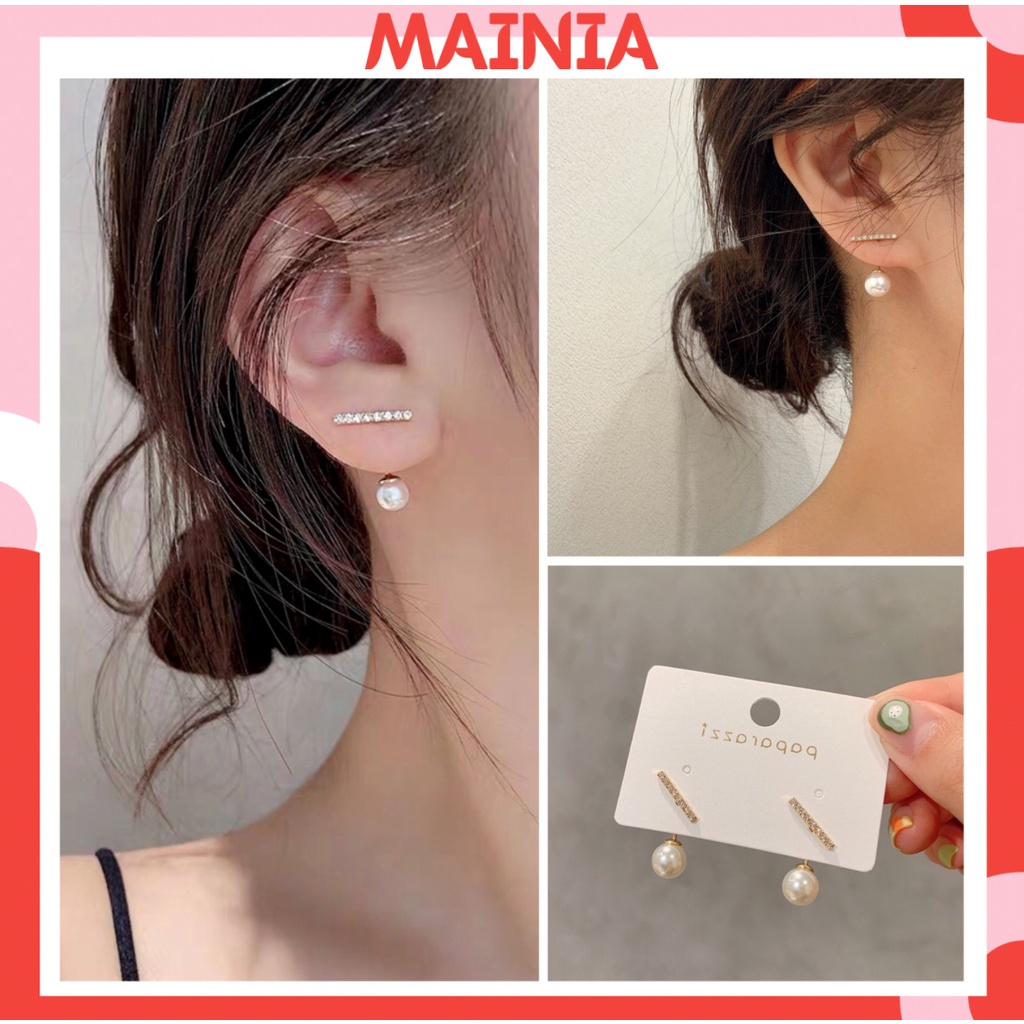 Bông Tai Hàn Quốc Đính Đá Thanh Lịch Thời Trang Phù Hợp Mọi Hoàn Cảnh Mainia Shop