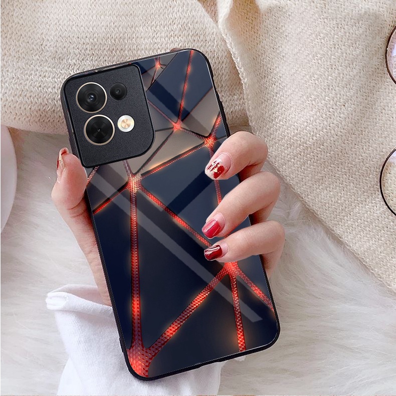 Ốp Lưng OPPO RENO 8 4G, RENO 8 5G, RENO 8Z 5G Mặt kính gương sáng bóng cao cấp