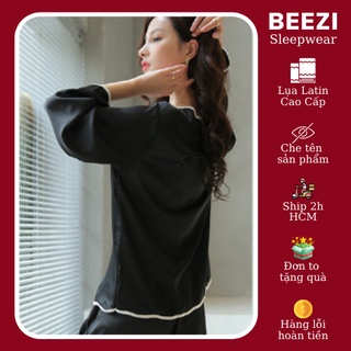 Đồ ngủ nữ Pijama lụa trơn cao cấp kiểu dáng thời trang Hàn Quốc dễ thương- Lụa Latin Pháp mềm mịn, thoáng mát - BZ26
