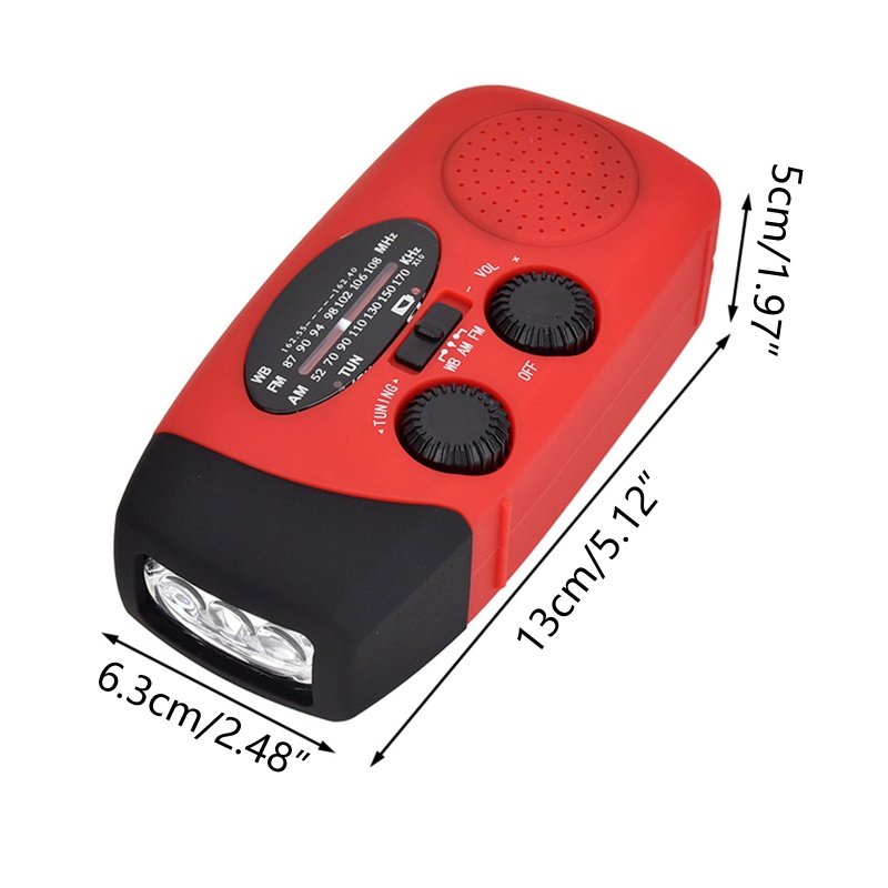 Radio AM / FM NOAA Sử Dụng Năng Lượng Mặt Trời 2000mAh Có Báo Động SOS