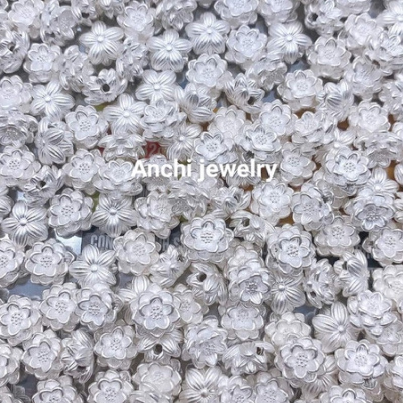 Charm hoa sen bạc mạ vàng mix vòng tay, ANCHI5055