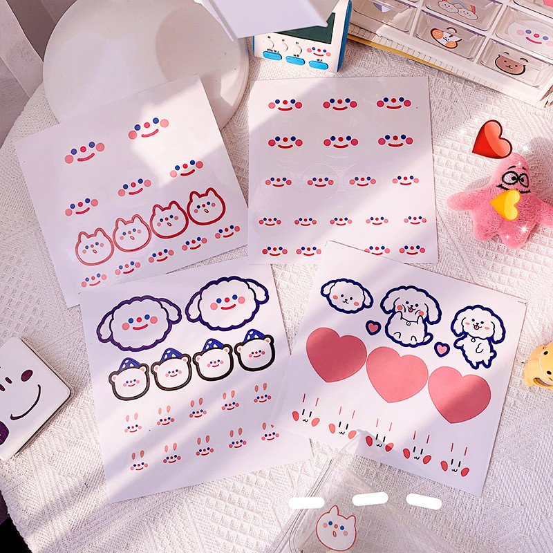 Hình dán sticker dễ thương DIY nhãn dán điện thoại&dán hộp trái tim cô gái dễ thương A-53