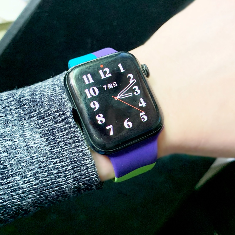 Dây Đeo Đồng Hồ Apple Watch Series 6 Se 5 4 3 2 1 38mm 40mm 42mm 44mm Bằng Cao Su Silicon Nhiều Màu Sắc