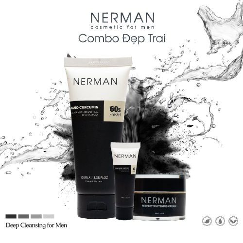 [Mã INCU50 giảm 50K đơn 299K] Combo đẹp trai 3 in 1 ngừa mụn dưỡng trắng cho nam Nerman | BigBuy360 - bigbuy360.vn