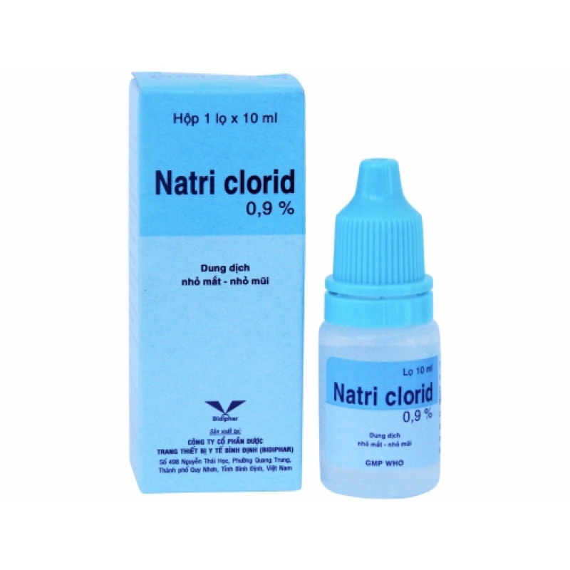 Natri clorid 0,9% nước muối sinh lý rửa mắt làm sạch mắt, rửa mũi