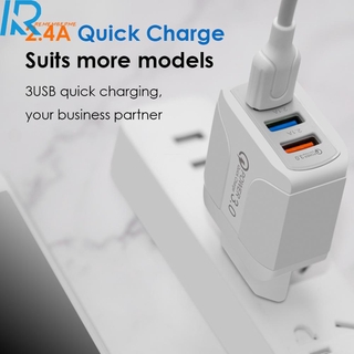 Củ Sạc Nhanh Qc 3.0 5v 2.4a 3 Cổng Usb Cho Iphone