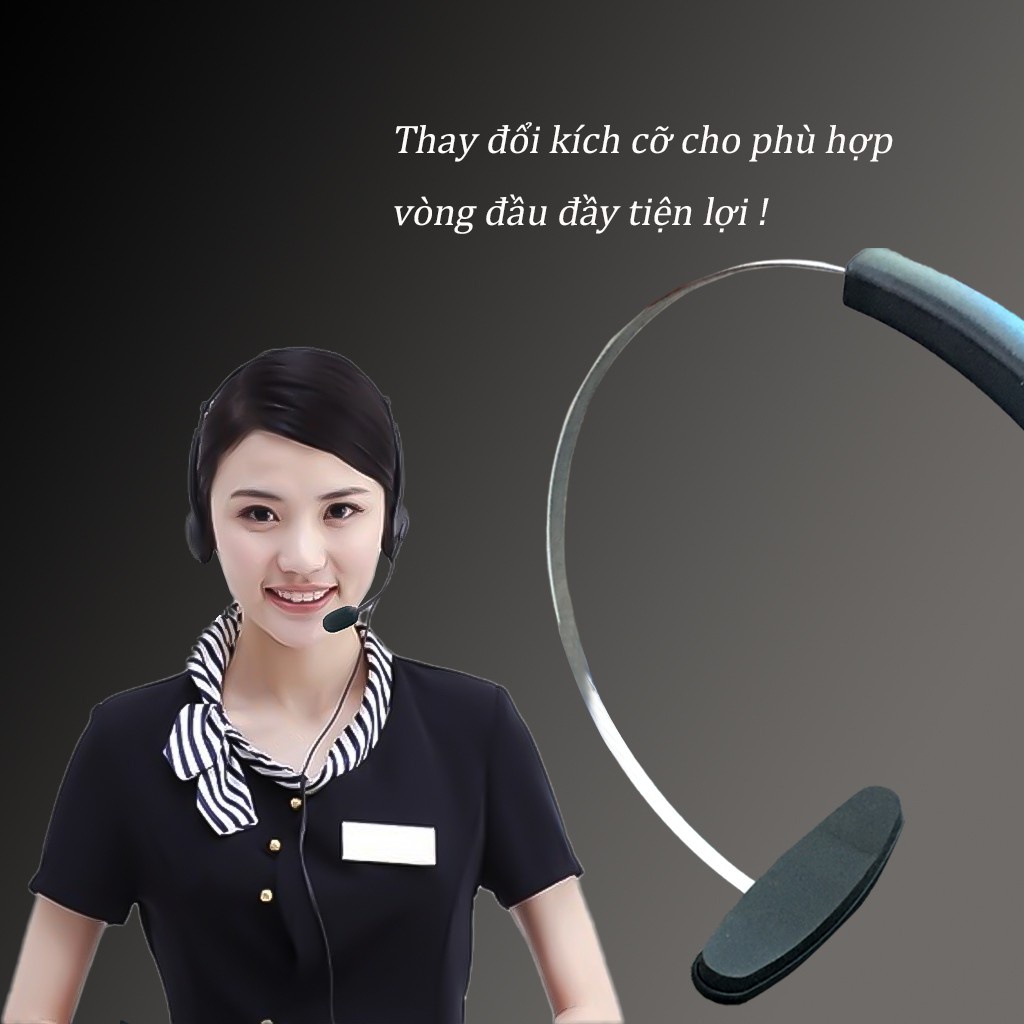 Tai nghe tổng đài viên /Micro Trợ giảng chuyên dụng Có dây Jack cắm cổng USB hàng loại 1 -dc2211