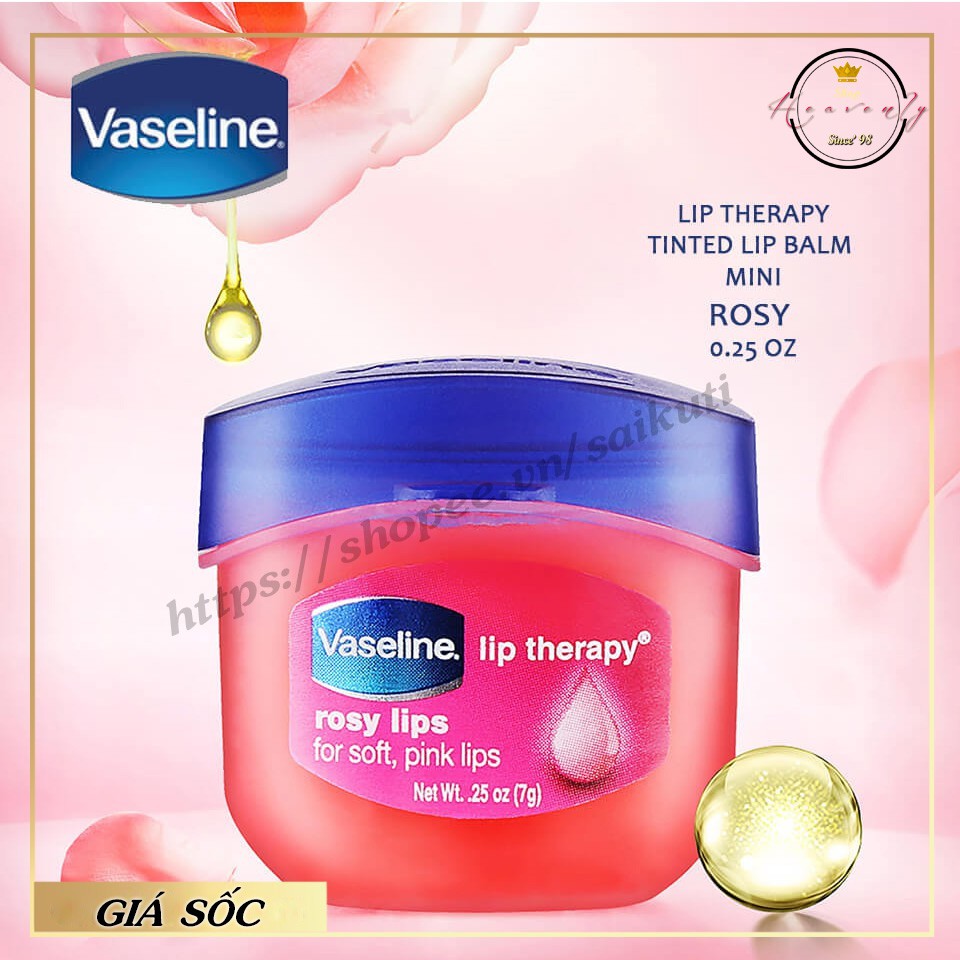 Sáp dưỡng nẻ môi, lót nền Vaseline Lip Therapy hộp 7g, sáp dưỡng môi Vaseline loại nhỏ Saikuti( MP0004)