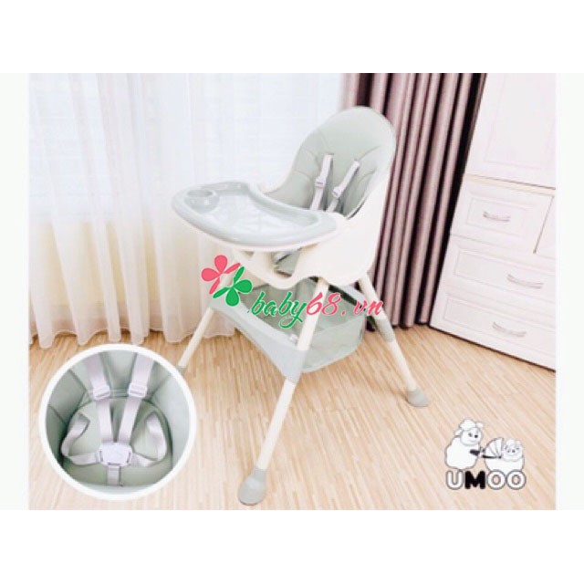 Ghế ăn dặm gấp gọn đa năng cao cấp Umoo Hàn Quốc chính hãng