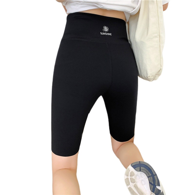 10mk Quần Short Legging Thể Thao Lưng Cao Giả Da Cá Mập Màu Trơn Thời Trang Mùa Hè Dành Cho Nữ