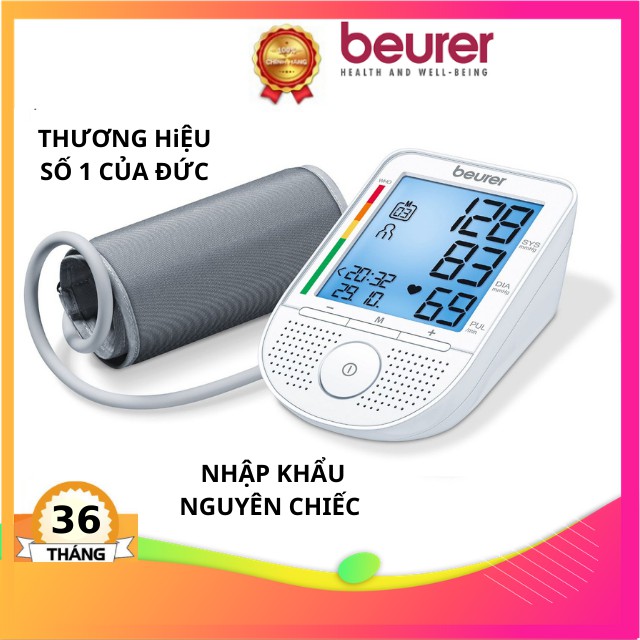 Máy đo huyết áp bắp tay tự động Beurer BM49, máy đo huyết áp đức, hẹn giờ đo, lưu kết quả 2 người, 4 ngôn ngữ