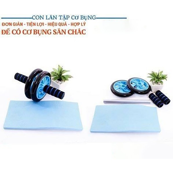 Con Lăn Tập Bụng 2 Bánh AB Wheel tặng kèm thảm tập HOT