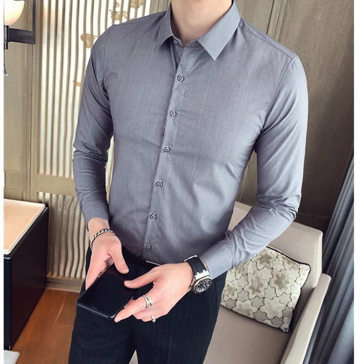 Áo sơ mi nam công sở trơn tay dài form Hàn Quốc nhiều màu vải mềm mại thoáng mát thấm hút mồ hôi không nhăn-MOD02