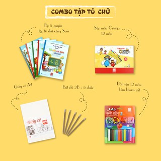 Combo Tập tô chữ dành cho bé chuẩn bị vào lớp 1 - Hồng Hà