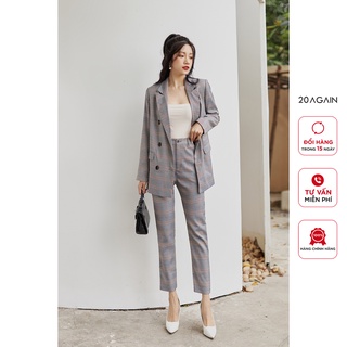 Áo vest nữ dài tay cổ bẻ 20again, phong cách hàn quốc trẻ trung, hiện đại vba2173