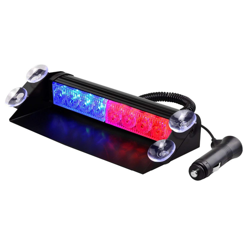 Điều dưỡng Đèn Chớp Police Xanh Đỏ 8 LED - Đèn Nháy Cảnh Sát Cho Ô Tô