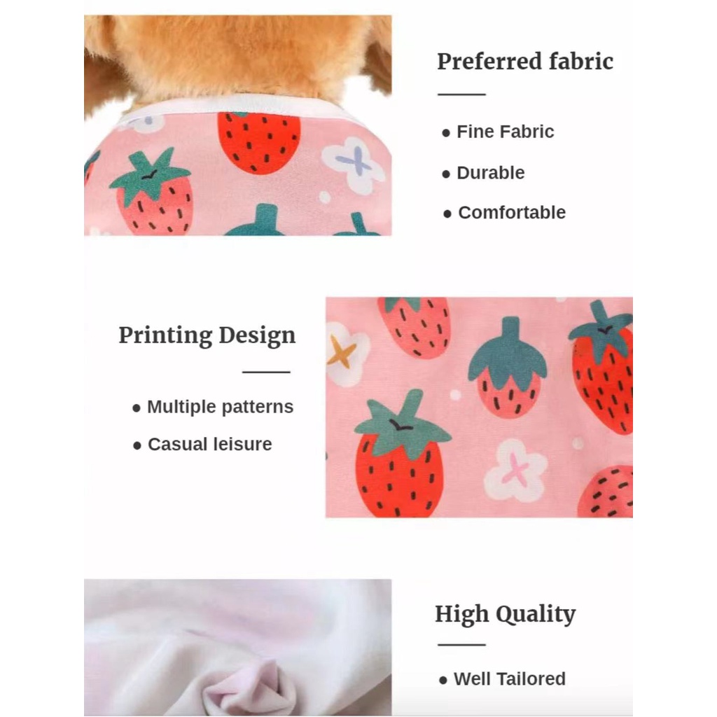 Áo HIPIDOG sát nách in họa tiết hoạt hình size S-XL dễ thương thời trang dành cho thú cưng