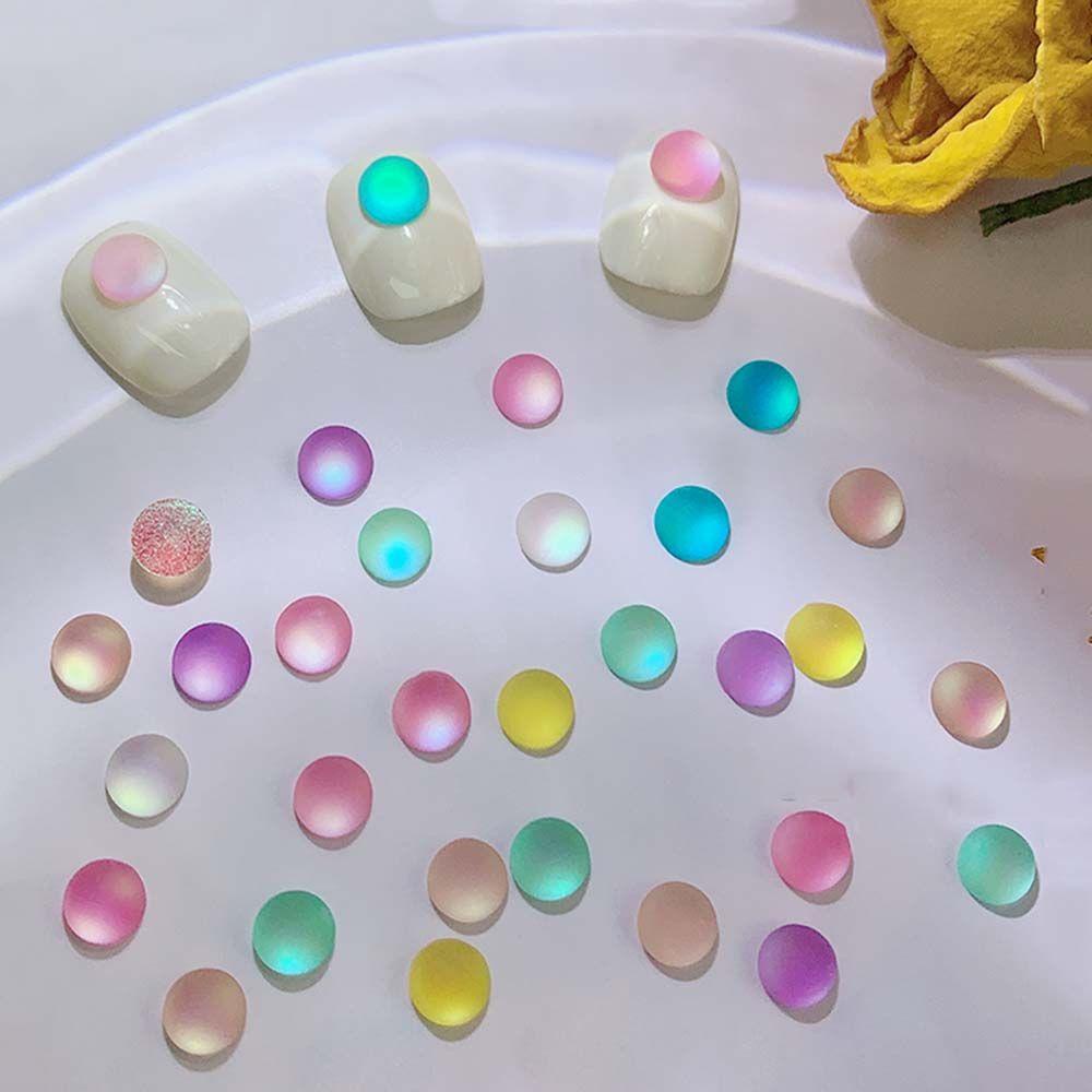 Phụ Kiện Trang Trí Móng Tay Nghệ Thuật Hình Tròn Đế Phẳng Kiểu Nhật Bản
