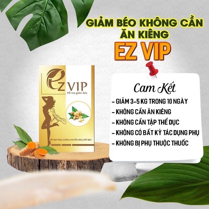 Hàng Chính Hãng EZ VIP Giảm Từ 3-5 kg Hộp 10 viên. (Liệu Trình 3 Hộp)