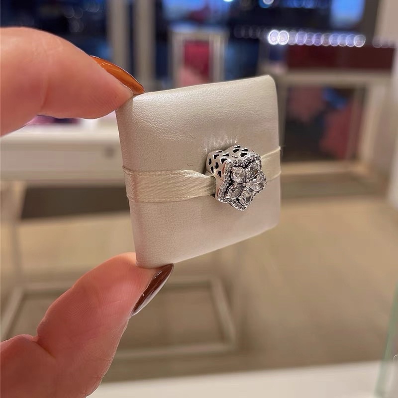 Hạt charm Hoa đính đá bạc s925 cao cấp