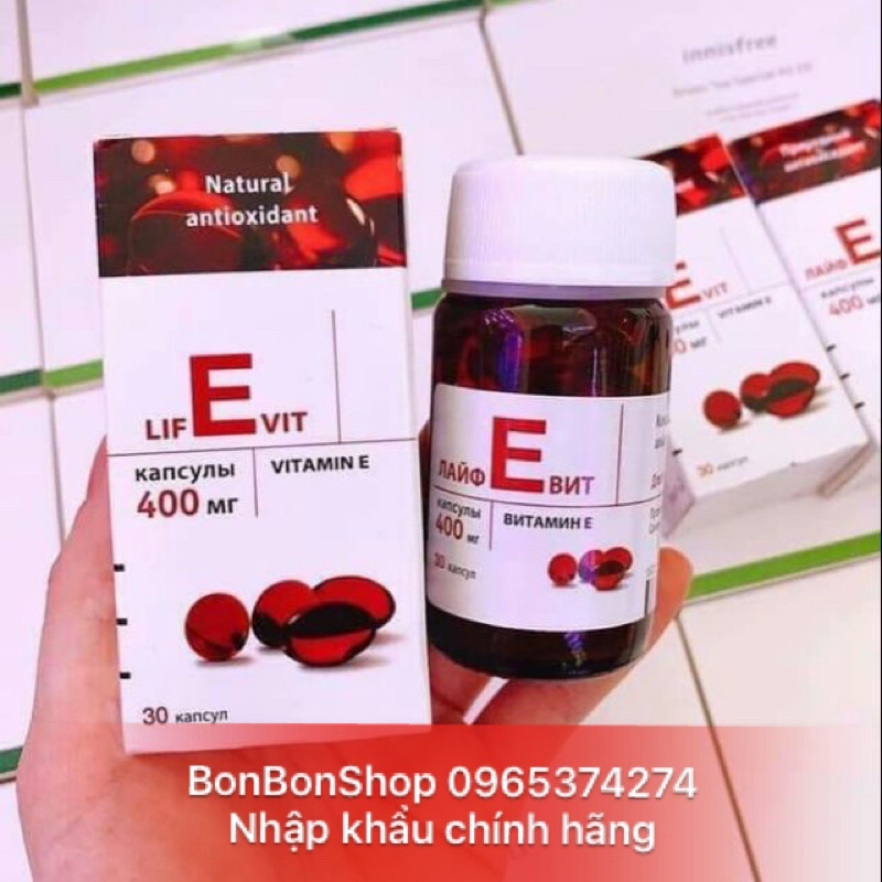 [Tặng Quà Xinh] Vitamin E đỏ Nga 400mg chuẩn AUTH đẹp da