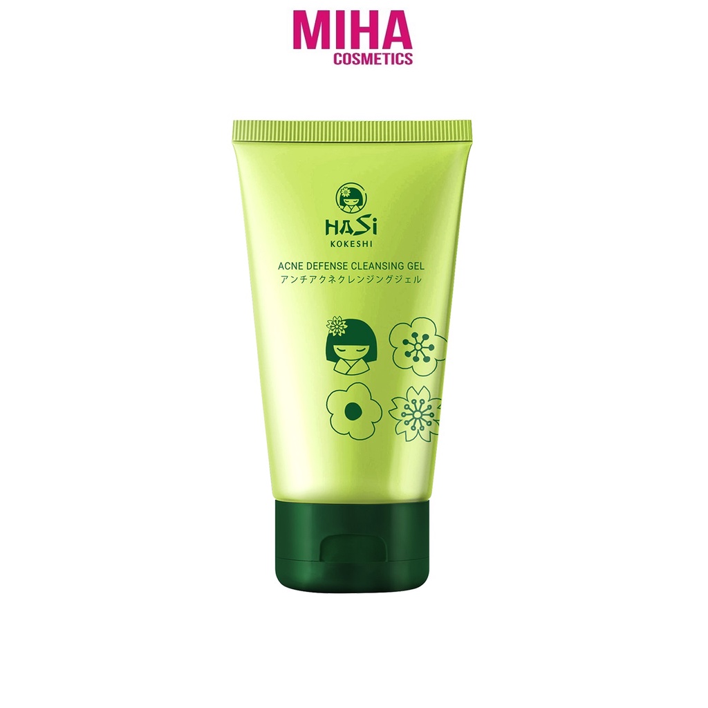 Gel Rửa Mặt Cho Da Mụn Và Nhạy Cảm HASI Kokeshi Puredoll Acne Defense Cleansing Gel 100ml