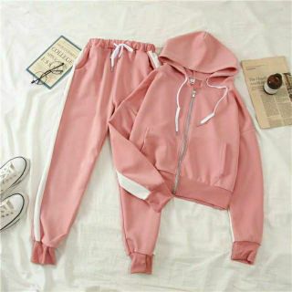 (Order_Ảnh thật) SET BỘ ĐỒ THỂ THAO NỮ TẬP GYM, DANCE (ÁO KHOÁC CÓ MŨ + QUẦN DÀI)