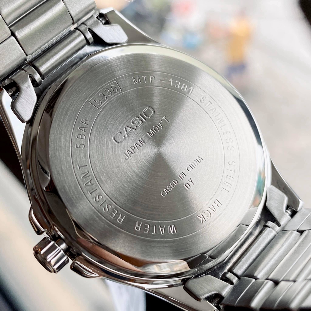 Đồng hồ nam dây thép Casio MTP 1381D-7AV mặt trắng chống nước 5ATM size 39mm Bảo hành 1 năm Hyma watch