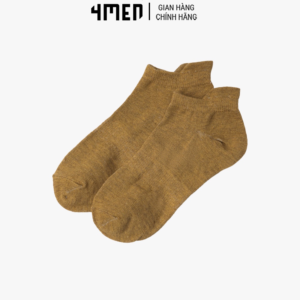 Vớ cổ ngắn 4MEN VN038 trơn vải cotton thấm hút mồ hôi, nhiều màu đẹp, co giãn, thoáng khí