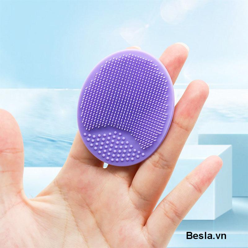 Cọ Bàn Chải Silicone Hình Oval Dùng Vệ Sinh Da Mặt Chất Lượng Cao