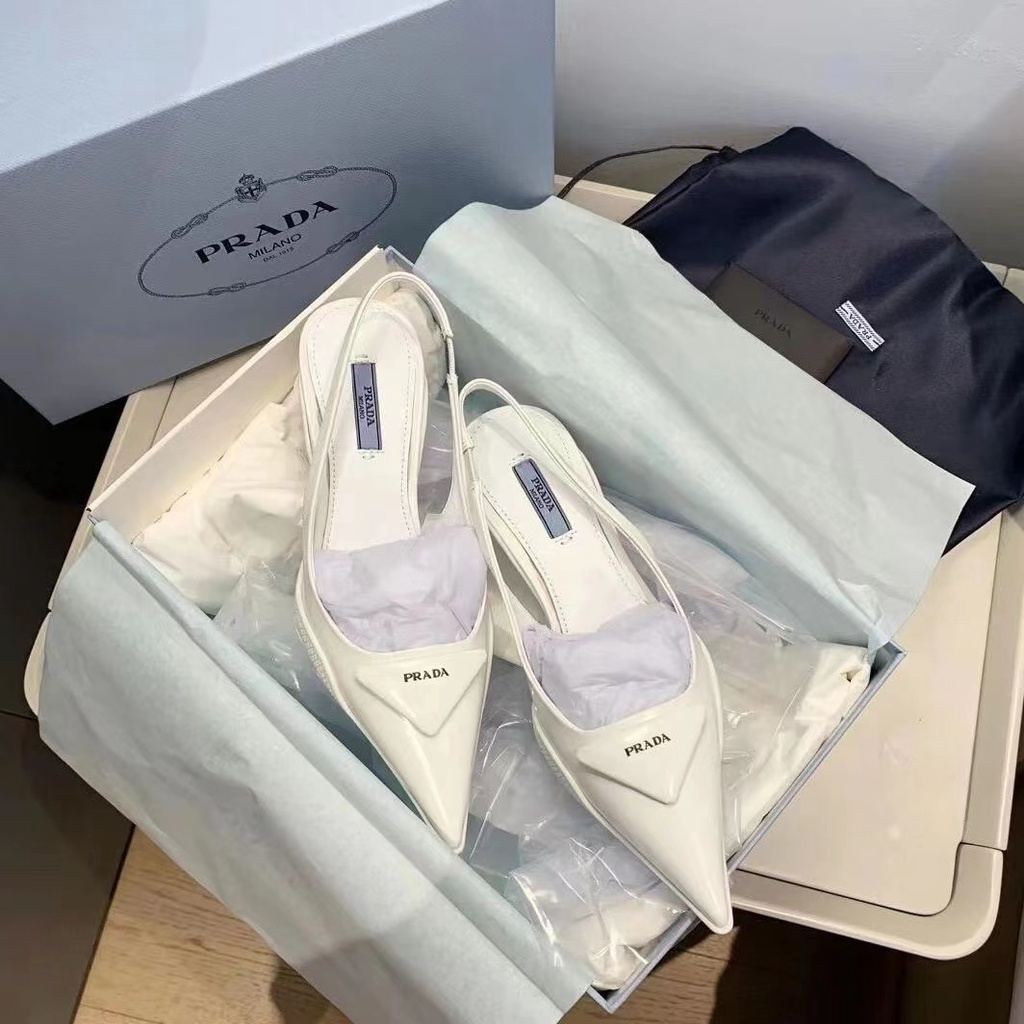 prada Giày Cao Gót Mũi Nhọn Quyến Rũ Thời Trang Cho Nữ Size 35-39