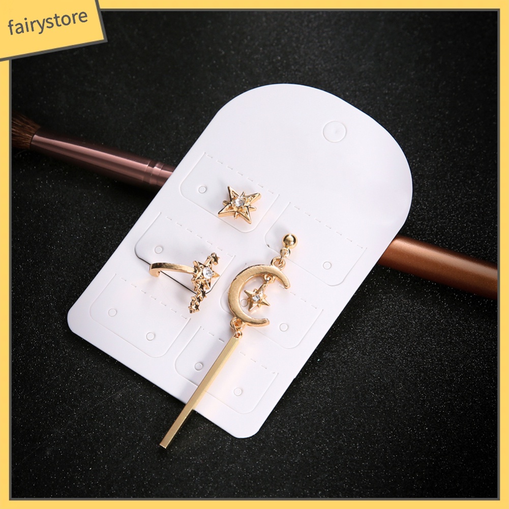 Set 3 bông tai hình mặt trăng và ngôi sao