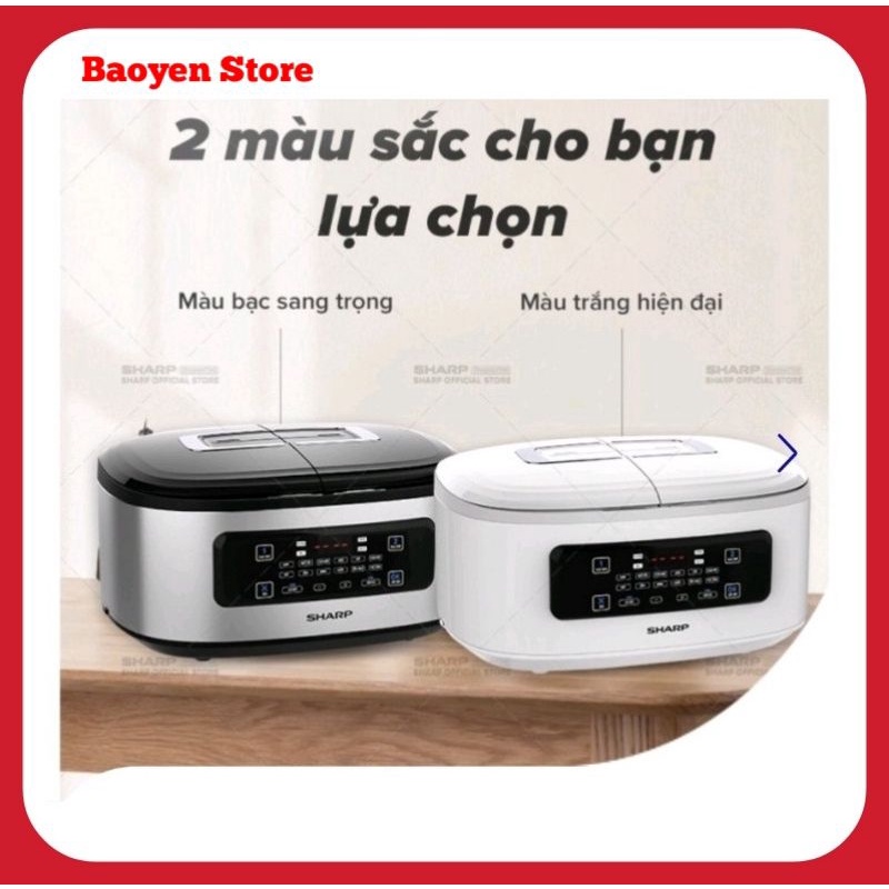 Nồi cơm điện đôi 2 ngăn nấu đa năng 1.8L Sharp KN-TC50VN-SL 900W - Hàng chính hãng