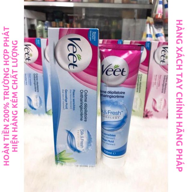 [HÀNG XÁCH TAY PHÁP] Kem Tẩy Triệt Lông Veet Toàn Thân Nách Chân Tay Thương Hiệu Pháp 100ml Cream Depilatoire | BigBuy360 - bigbuy360.vn