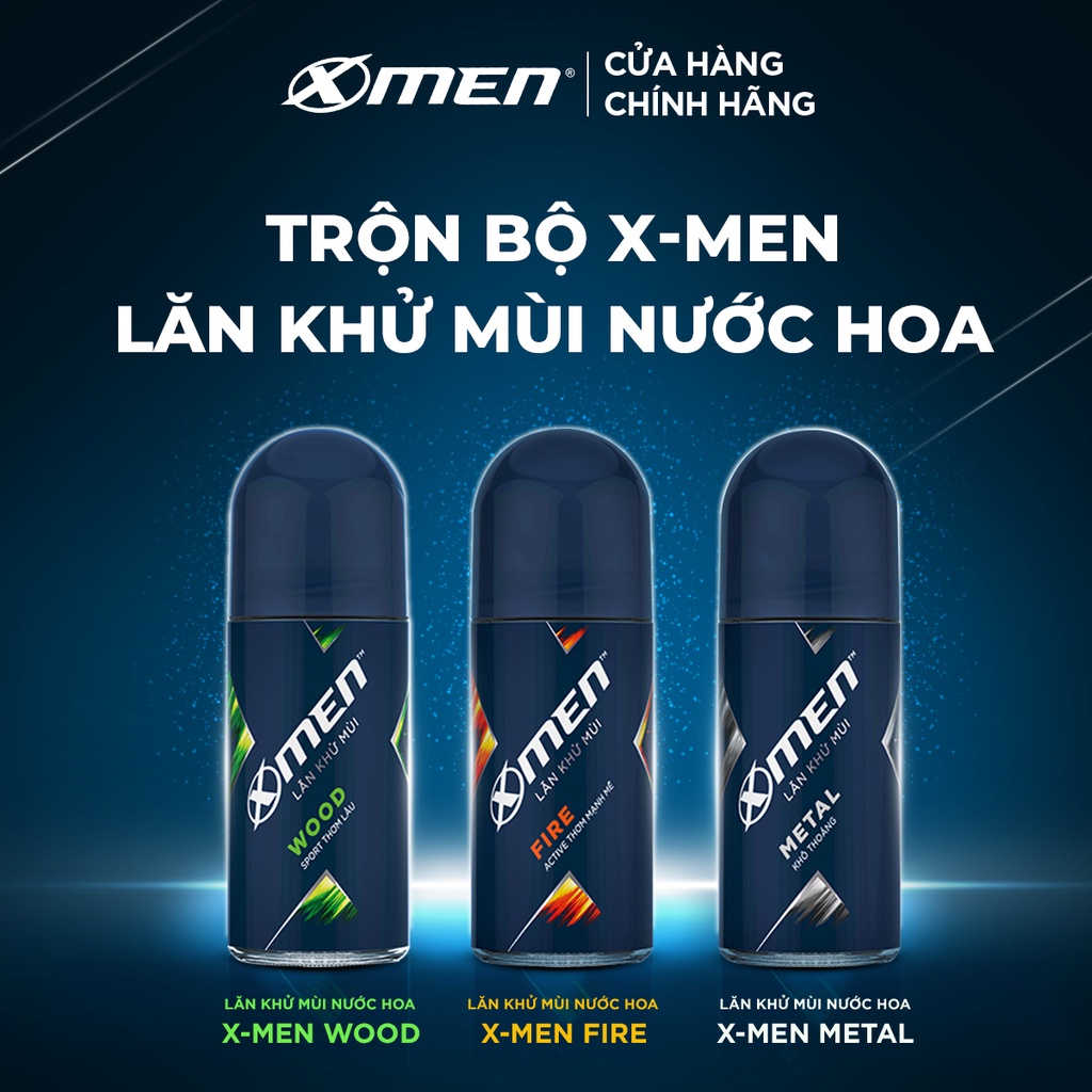 Lăn khử mùi X-men Metal - Khô thoáng 50ml