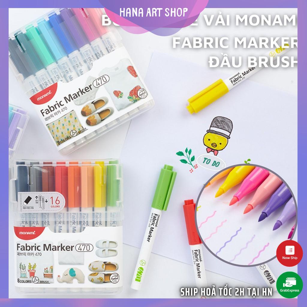 Bút vẽ vải Monami đầu brush - Fabric Marker