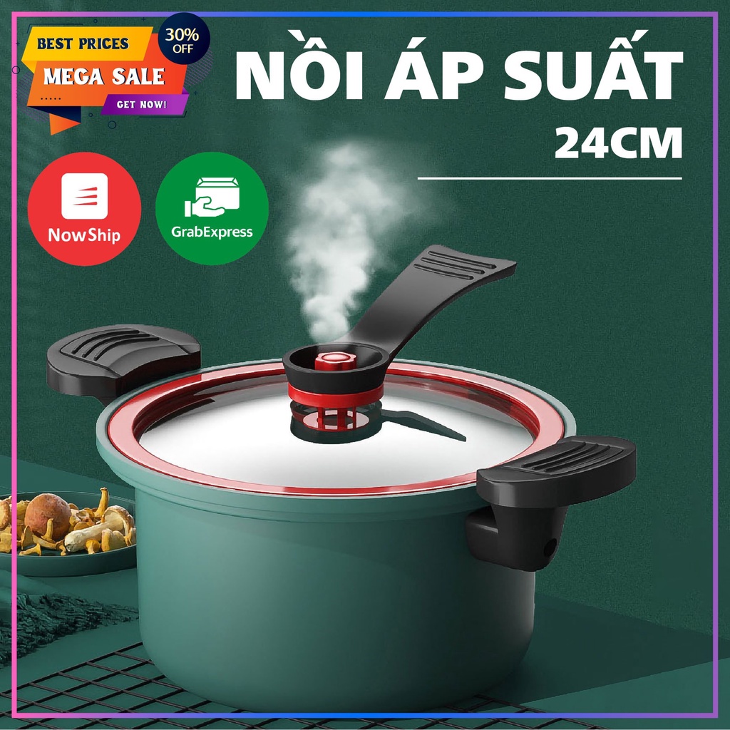 Nồi áp suất, hầm đồ ăn siêu nhuyển, bản 24cm