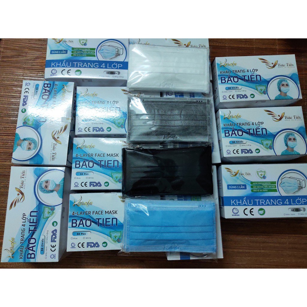 Khẩu trang y tế 4 kháng khuẩn 4 lớp loại 1 chiếc/1 túi | BigBuy360 - bigbuy360.vn