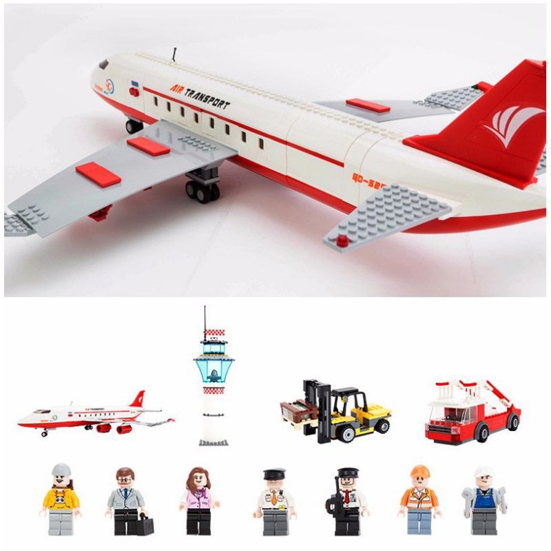 Đồ chơi xếp hình lắp ráp kiểu Lego máy bay (856 mảnh ghép) Gudi 8913