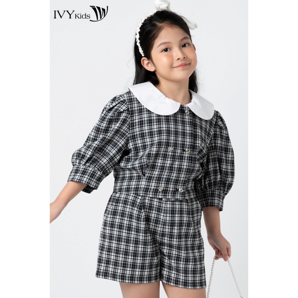Áo khoác cổ sen bé gái  IVY moda MS 70G1084