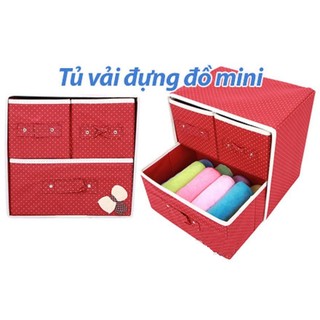 [Nhập 1212HL còn 19K]TỦ VẢI ĐỰNG ĐỒ 2 TẦNG 3 NGĂN MINI