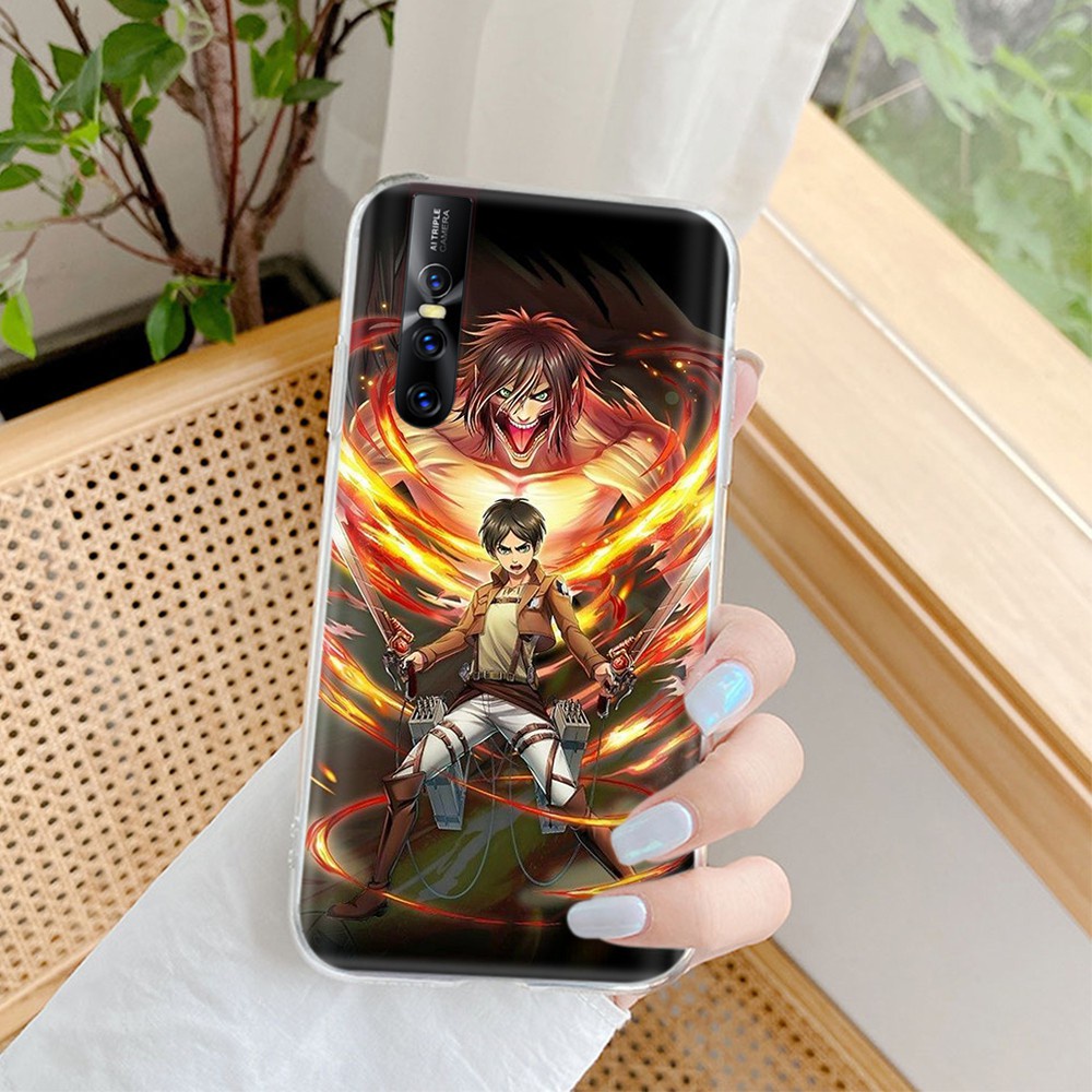 Ốp Điện Thoại Mềm Trong Suốt In Hình Attack On Titan Cho Motorola Moto G4 G5 G5S G6 Play Plus Vm50