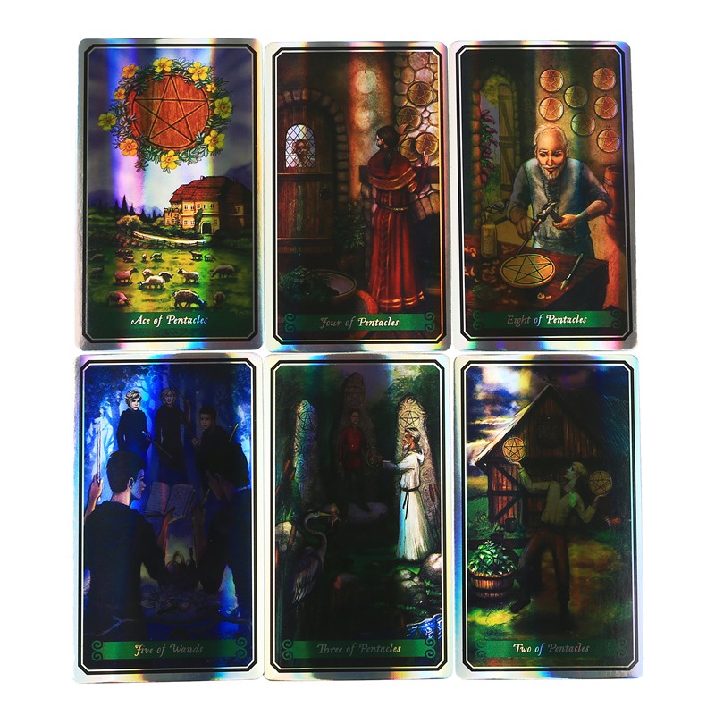 Bộ bài Green Witch Tarot (Phiên bản Đặc Biệt) lá óng ánh