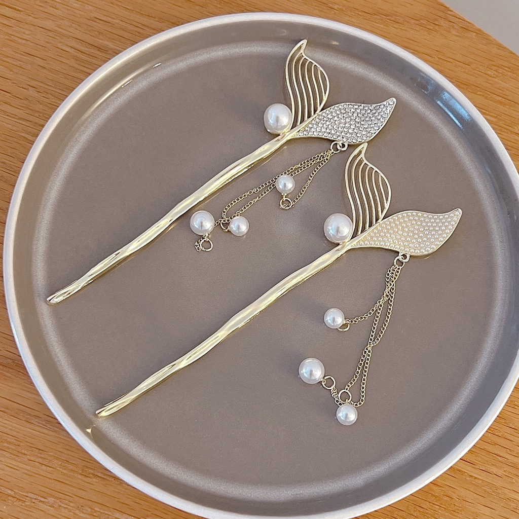 Kẹp Tóc Đuôi Cá Đính Kim Cương Giả Cao Cấp Thời Trang Mới 2022 Cho Cô Dâu