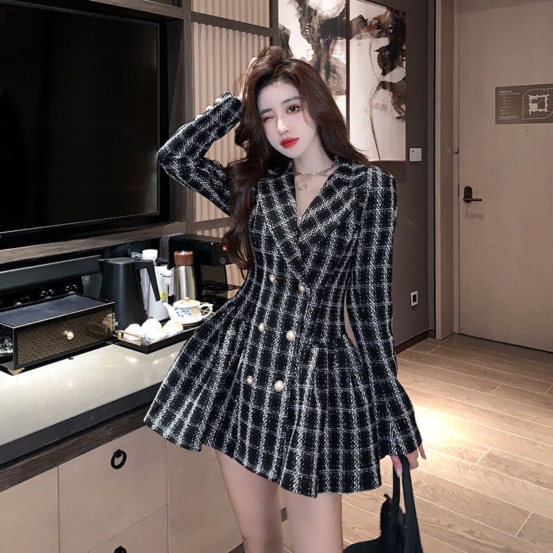 Đầm dạ tweed nữ, đầm xoè nữ dạ tweed