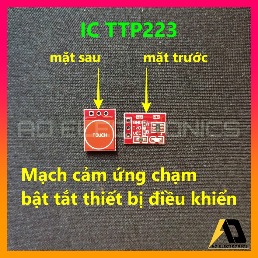 Mạch cảm ứng điện dung TOUCH TTP223 3.2 - 5V DC dùng cho adruino L8, Mạch cảm ứng vân tay